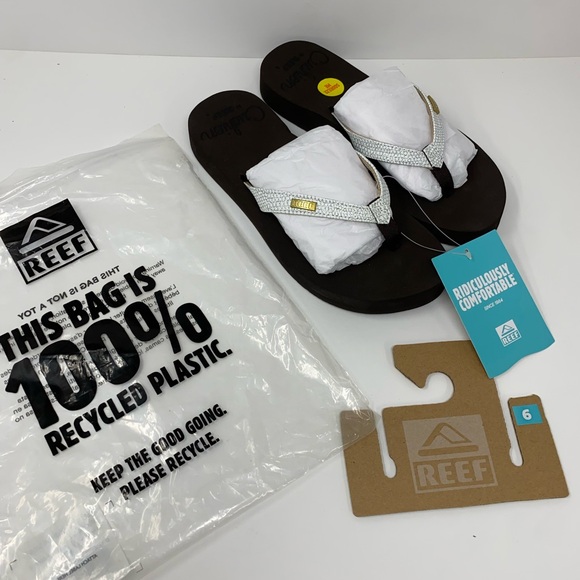 Reef Women’s Star Cushion Sassy White Flip Flop Open Toe Sandals Size 6 New - Picture 9 of 10